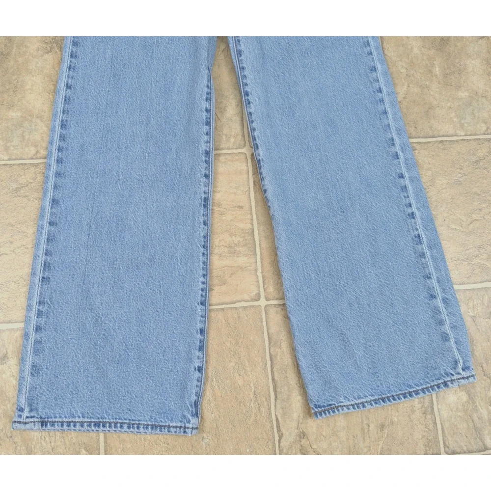 Levi Jeans sz 23 Ribcage Wide Leg denim blue high rise no stretch women 2834 - Picture 3 of 7